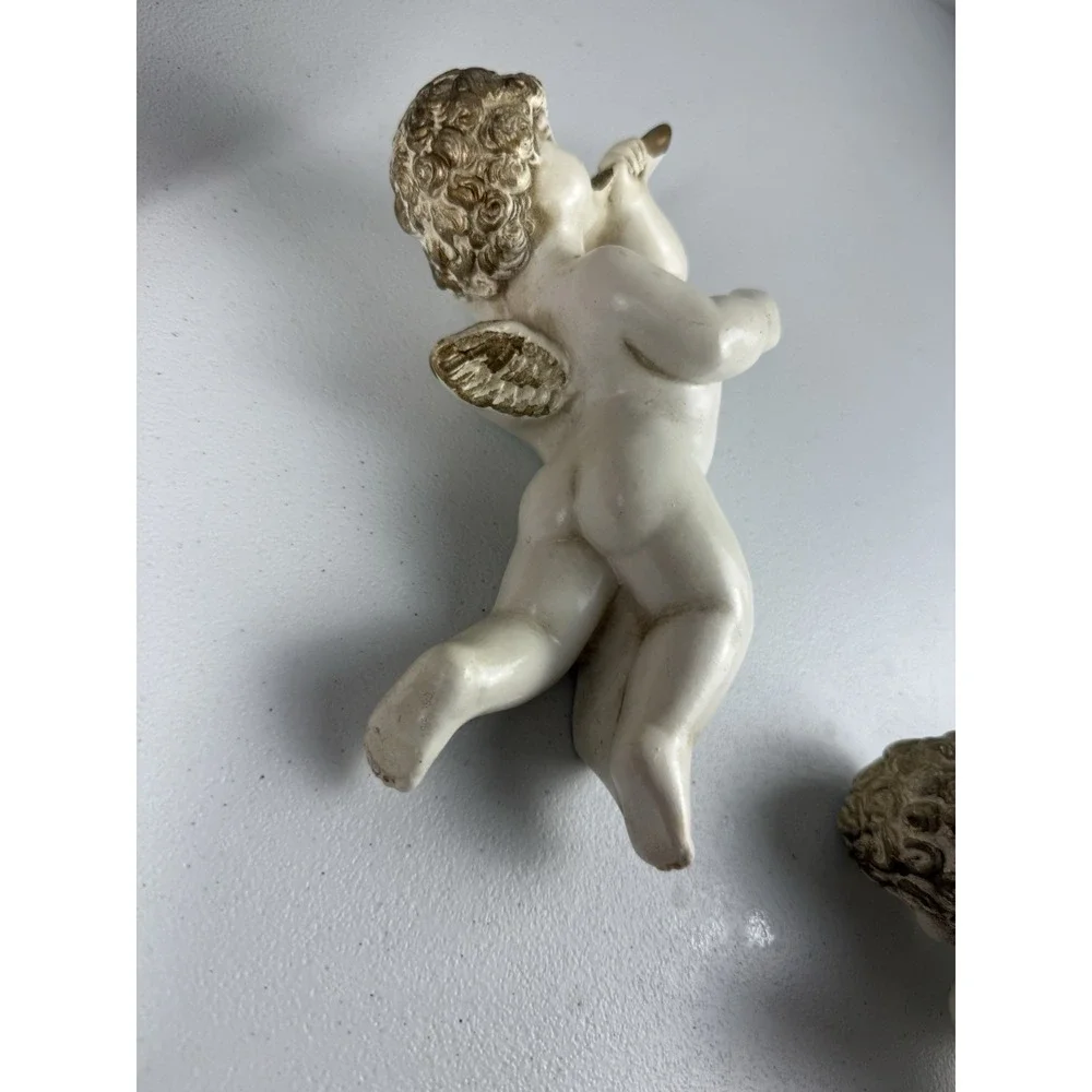 Vintage Universal Statuary Corp Chicago 1958 Cherub Angels Set 2 Wall Hanger 💛